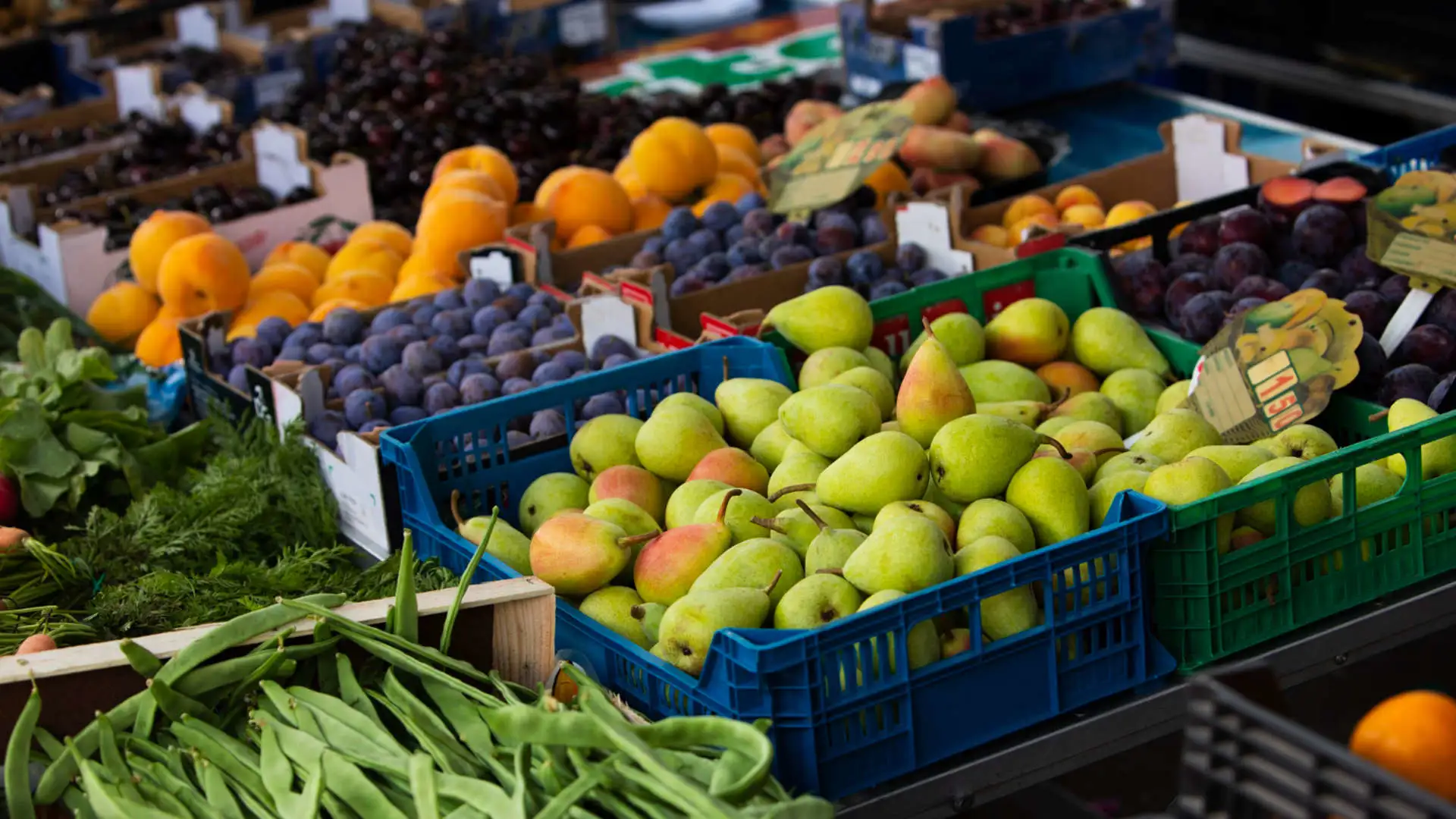 Banchi di frutta e verdura fresca del negozio Ambrosi di Bovolone